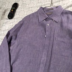 Men’s button down long sleeve linen shirt